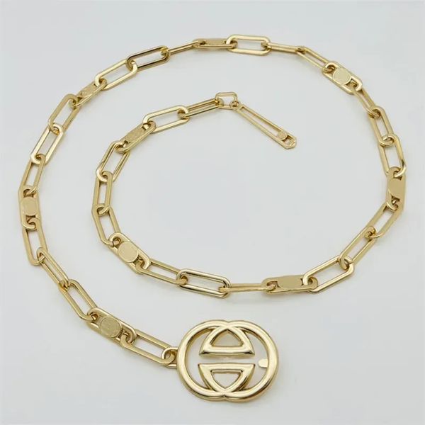 Cinturones de cadena de diseñador para mujer, cadenas doradas a la moda, cinturón de lujo, cinturón clásico con letras, accesorios de vestir para mujer, cinturón