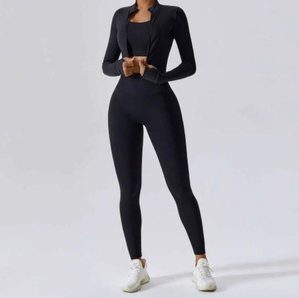 Femme Designer Long Pants Yoga Clothes Sleeve Crop Top Cross Back Bra 3 Pieds Tracksuit Gym Fiess Sports Set pour les femmes Lu de haute qualité Outdoors Sportswear