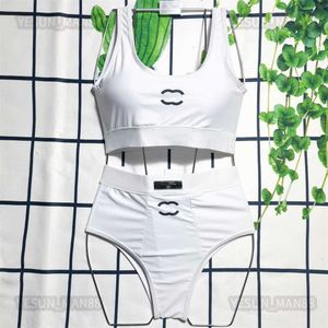 Vrouw ontwerper luxe kanaal zwempak klassiek dames sexy pak zomer strand bikini zwemkleding 2 -stukje