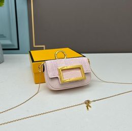 Vrouw ontwerper mini schoudertas mode ketting clasp crossbody flap borduurbrief pochette portemonnee portemonnee met doos