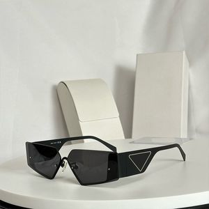 Lunettes de soleil rectangulaires de concepteur avec une jambe de fibre acétate demi-cadre et lentilles en polyamide spr59 femmes et lunettes de soleil luxueuses anti-UV
