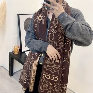Mujer Diseñador Bufanda C Lujo Cashmere Wrap Moda Damas Silenciador Invierno Cálido Pañuelo Popular Marrón Sciarpa Suave Clásicos Marca