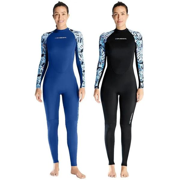Femme plongeur de plongée combinaison couleurs couture m équipement de surf néoprène à manches longues de maillot de bain sèche rapide de maillot de bain 240407