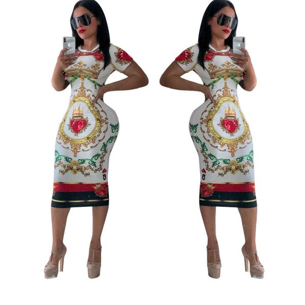 Femme robes printemps et été Fengmasson multicolore robe imprimée numérique robe de discothèque imprimée