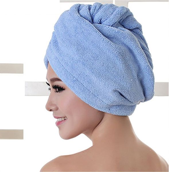 Femme cheveux secs serviette absorbant séchage rapide microfibre serviette de bain bonnet de douche Textile à la maison voyage hôtel séchage bonnet de cheveux