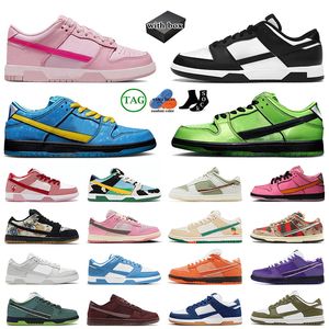 2024 Femme Chaussures de course avec boîte Designer Pink Panda Chunky Noir Blanc Violet Homard Côte Fuchsia Gai Dhgate Plate-forme Baskets basses Baskets pour hommes 36-47