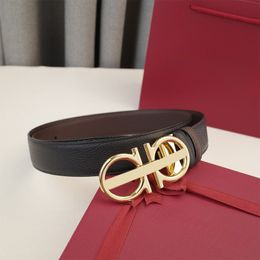 Woman Fashion Man Belt Smooth Buckle Cowhide Belts Suitable for Everyone Width