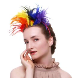 Femme plume cheveux cerceau mariée bandeau réutilisable fête formelle chapeau chapeaux Opp paquet de haute qualité