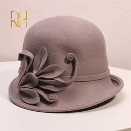 Femme en feutre chapeaux automne et hiver fête Fedora chapeau Angleterre Lady Fashion Flow