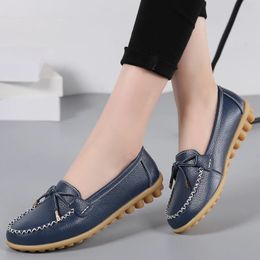 Femme chaussures plates Ballet baskets plates en cuir véritable printemps mocassins souples dames bateau ballerine Espadrilles Creepers 240202