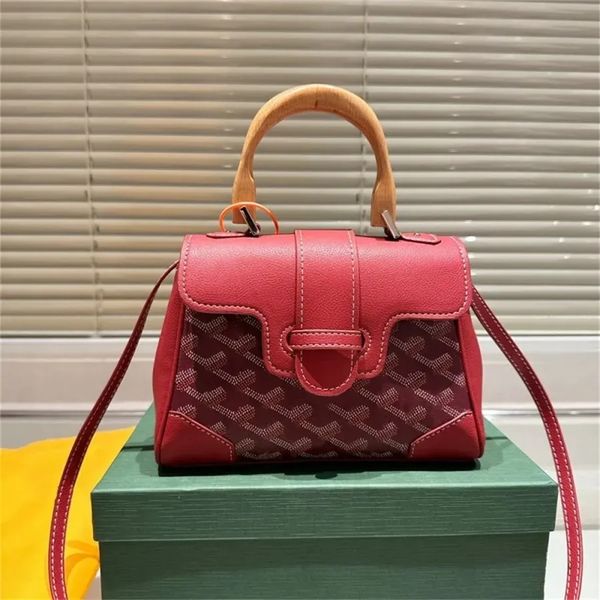 Mujer cuero genuino mini madera saigons bolsos diseñador bolso cruzado bolso de bolsas de madera