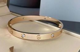 Femme Bracelet Gold Designer Bijoux Vis Bangle 6 mm Titanium Steel Brangle Couple de bijoux avec tournevis bracelets Femmes de haute qualité Bracelet à ongles