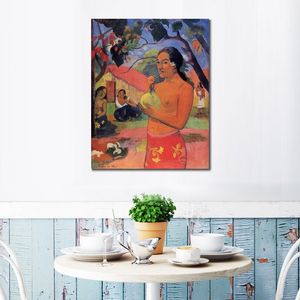 Femme tenant un fruit Ii Paul Gauguin Reproduction de peintures sur toile peinte à la main Art de paysage pour décoration murale