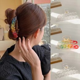 Vrouw ins stijl zomer transparante haar klauwen ketting hairgrip hoofddeksels vrouwen haaraccessoires haarklem barrettes