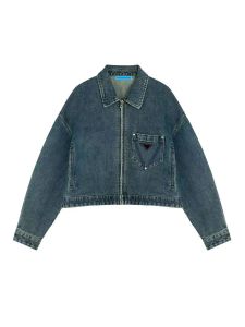 Vrouw jassen jassen denim shirt ontwerper jeans jas wassen blauwe streetwears jas windbreaker lange mouwen zakken shirts s-xl