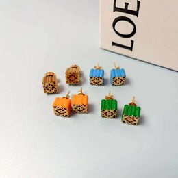 Boucles d'oreilles bijoux LOE Français Multicolor Email Moucroies d'oreilles de moon