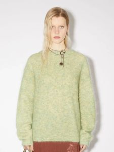 Pull à manches longues et col rond pour femme, pull surdimensionné en mélange de laine Mohair, collection hiver 2023