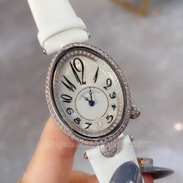 Vrouw Lady kijkt diamanten casual grote ontwerper gouden polshorloge mode luxe dame's klok kwarts horloge relojes de marca mujer ronde ring met blauwe wijzerplaat leer