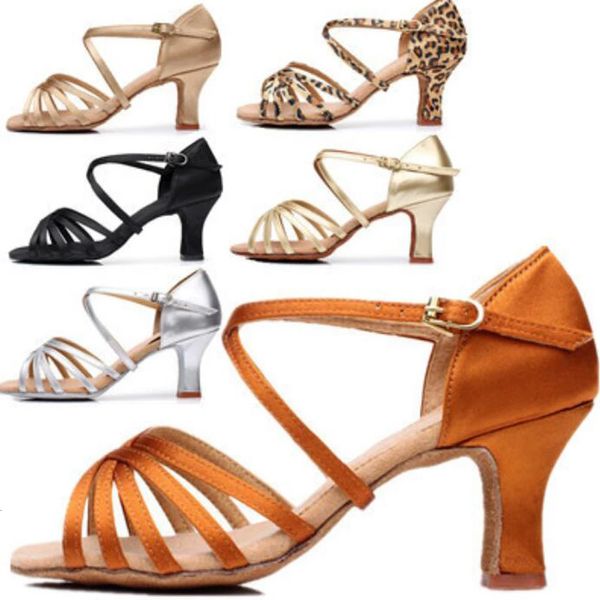 Zapatos de baile latino para mujer, zapatillas de deporte para niñas, zapatos de baile para mujer, zapatos de baile de Salsa de salón de Jazz, 7 colores, aproximadamente 5 cm/7 cm A01D 240116