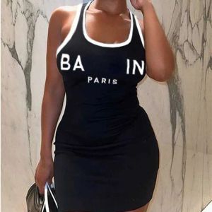 Vrouw lang t -shirt zwart luxe merkkleding brief afdruk jurk slanke snelle droge rok Amerikaanse kleding