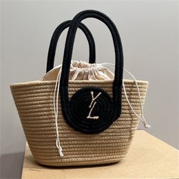 Femme luxe herbe tissé panier de légumes fourre-tout sac de paille décontracté été tricot sac à bandoulière mignon sacs à main doux dame sac à provisions