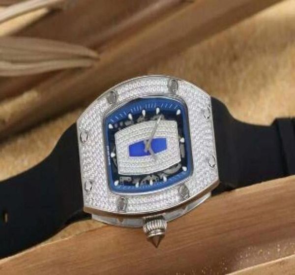Femme Luxury Wristwatch diamant femelle argent en acier inoxydable en caoutchouc transparent femme Swiss Brand automatique mécanique Watches GI5144326
