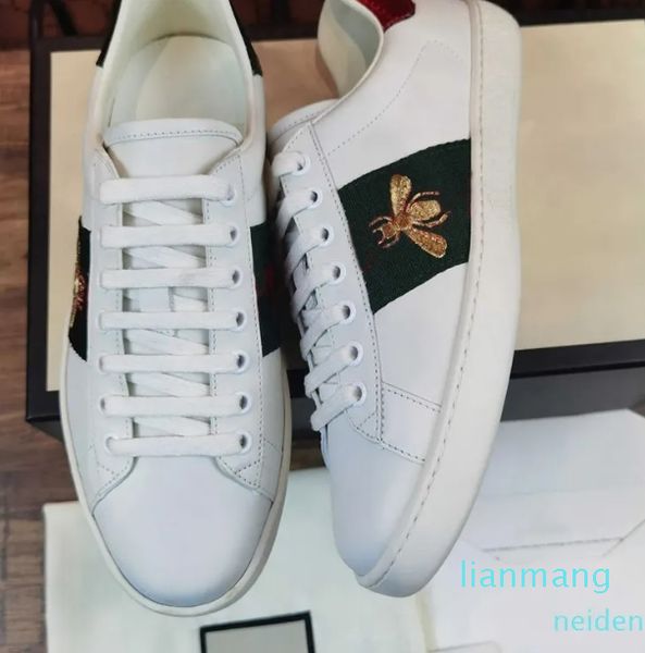 Zapatos de diseñador para hombre y mujer, zapatos planos con cordones, abeja, tigre, serpiente, zapatillas bordadas para mujer, zapato para niño y niña, color blanco, talla grande EUR