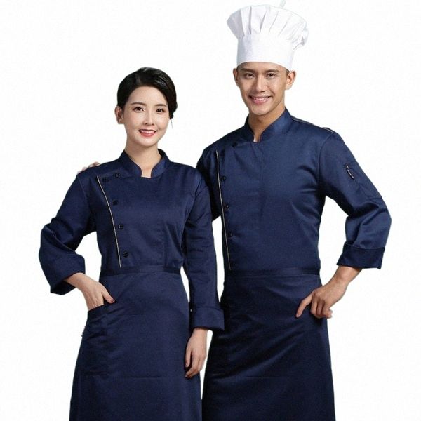 femme / homme restaurant chef veste hôtel service alimentaire cuisine vêtements boulangerie respirant double boutonnage serveur uniforme avril g5wX #