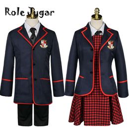 Vrouw Mannen de Paraplu Academy Cosplay Schooluniform Jas Trui Broek Shirt Sets Halloween Carnaval Kostuum C145M27