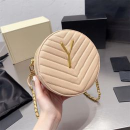 2023 Mini Circle Chain Tassen Vrouw Designer Tas Circulaire Crossbody Tas Enkele Schouder Golf Leuke Gouden Letters Leer Meerdere Kleuren 5A