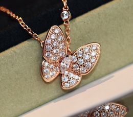 Collier femme bijoux diamant papillon