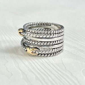 Vrouw neus ontwerper mode-sieraden voor kruis klassieke koperen ring X geschenk wo set klaver gouden ring sieraden