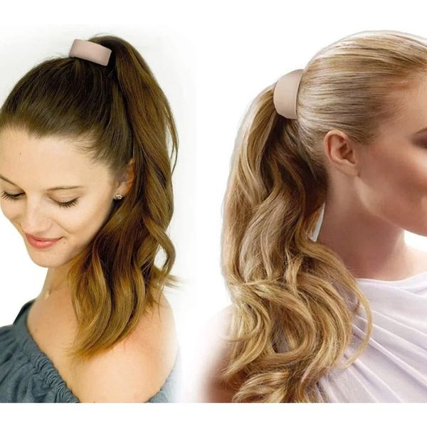 Mujer soporte de cola de caballo corbata para el cabello plegable scrunchies silicona estacionaridad elástica banda de cabello accesorios para el cabello simples