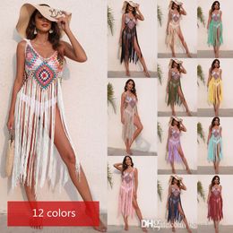 Mujer pura manzana vestido largo tassel cosido playa blusa sexy suspensión falda verano 2022