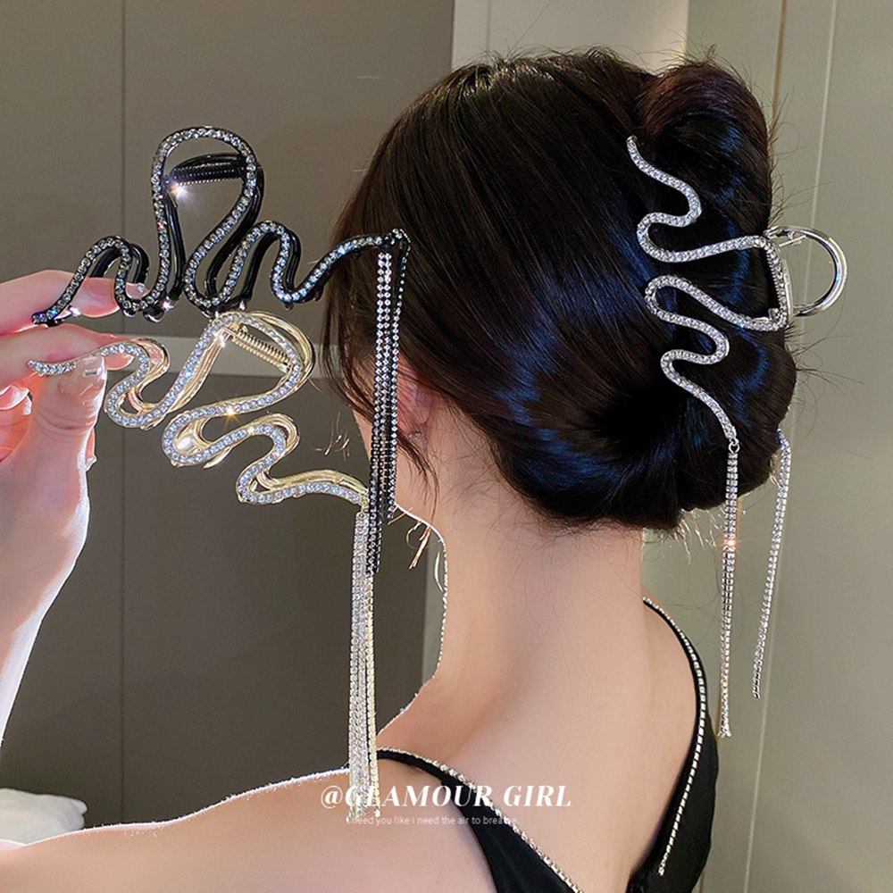 Mulher borla de fita projetar garras de cabelo mulheres moda lavar o rosto de cabelo cabelos de cabelo meninas acessórios de cabelo de metal 1399