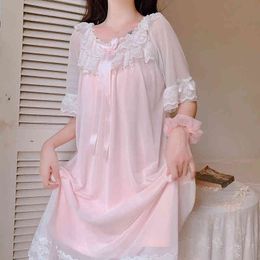 Vrouw gewaad nachtjapon nachtkleding vintage elegante homewear dames lange jurk volledige lengte nachten