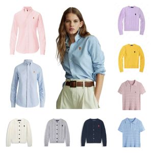 Femme Col rond et col en V Pull Designer Luxe Ralphs Polos Manteau classique Mode RL Petit Cheval Logo Broderie Tricots Laurens Bouton Tricot A7688