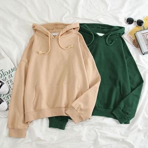 Sweats femme solide 7 couleurs coréen femme pulls à capuche 2021 coton épaissir chaud surdimensionné sweats à capuche femmes femmes