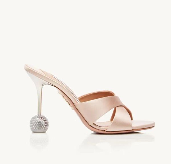 Femme sandale pantoufle chaussures à glissière Oui Darling Mule 95mm robe de soirée de mariage sandales design de marque de luxe super qualité avec boîte 35-44