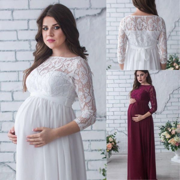 Vestidos de maternidad de encaje sexey para mujer, accesorios de fotografía de maternidad, vestido de embarazo, Maxi fotografía, foto, ropa de maternidad para mamá embarazada