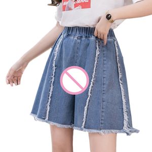 Vrouw Sexy Open Kruis Broek Rok Jean Verborgen Rits Janpan Stijl Volwassen Speelgoed Crotchless Shorts Dikke Blauwe Outdoor Sex kostuum