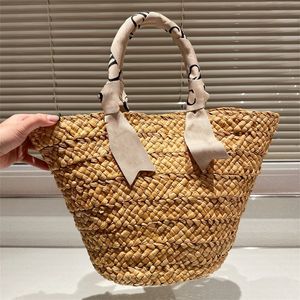 Femme paille plage sacs panier sac à main sac de créateur luxe Crochet seau sac fourre-tout mode voyage fourre-tout sacs à main taille moyenne TOP