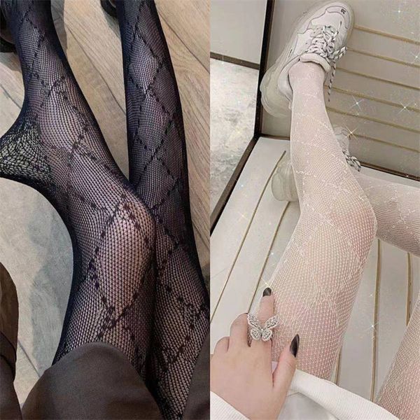 Mujer seda g sexy negros blancos leggings diseñador de señoras largas medias largas pantimedas con pie