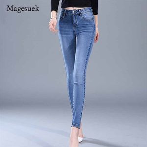 Vrouw skinny denim hoge taille broek zwart blauw stretch plus size gewassen jeans mode elastische potlood vrouwelijke 10859 210518