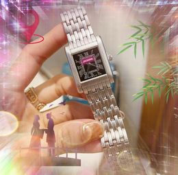 Femme carré romain trois broches cadran montres Top Fashion Tank série horloge décontractée en acier inoxydable mouvement à Quartz Ultra mince haut de gamme montre-bracelet montre de luxe cadeaux