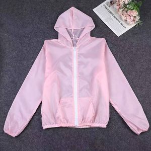 Mujer ropa de protección solar chaquetas femeninas damas de verano delgada manga larga deportes al aire libre encapuchado proteger windbreakersa4