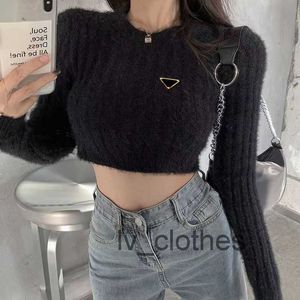 2023 Hiver Femmes Fourrure Top Designer Top Fashion Pull Femme Court Blanc Tricot Femme Slim Fit Cachemire Pull Sexy Fashion Party Street Dress Rose