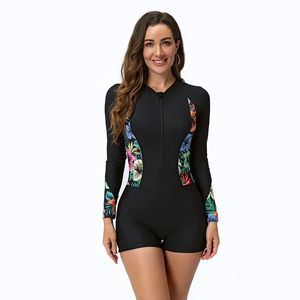 Vrouw Badpak LongSleeve Surfen Pak Een Stuk Zwemmen Sneldrogend Volwassen Duikkleding Dames Badmode 240401