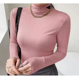 Vrouw thermisch ondergoed blouses shirts ontwerper hoog elastisch verdikt dubbele gezicht fluweel fluweelten boven yoga shirt hoge nek lange mouwen tops m-xxl