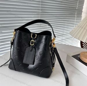 2024 NEONOE MM Designer tassen schouder Crossbody tas Bruine bloem Luxe handtassen dames portemonnees designer dames handtas bucket bags bakken tas met trekkoord M44020